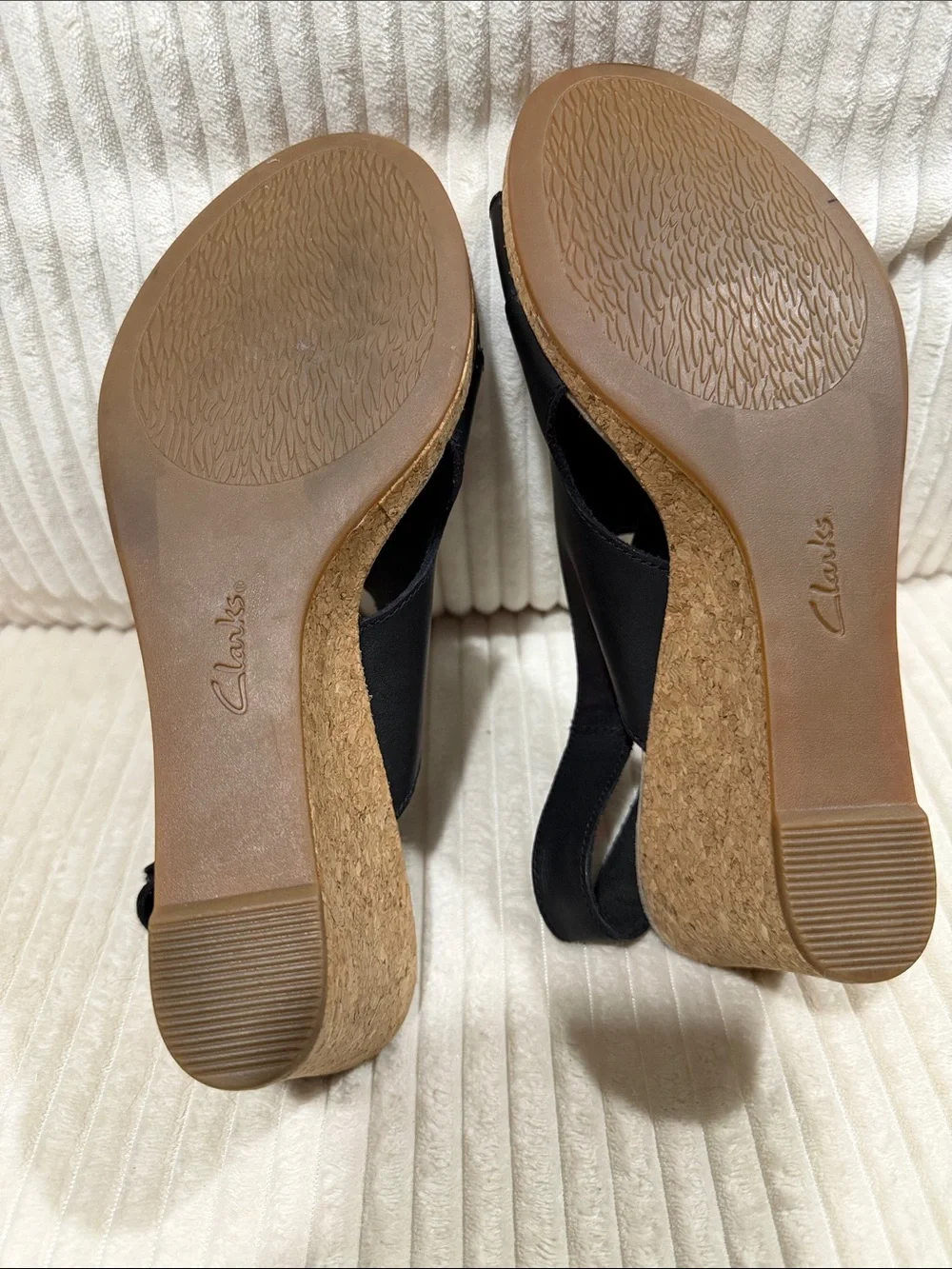 Clarks black wedge